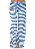 Nukty Print Sleep Bottom Women Cotton Long Pant Home Pajamas Soft Slip Summer Pants Drawstring Big Size Sexy Stripe Casual Big Size