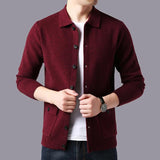 Nukty High Quality Cardigan Men Knitting Sweaterscoat Autumn Winter Casual Sweater Jackets Solid Turn Down Collar Knitted Cardigan Man