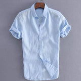 Nukty Men's Casual Short Sleeve Shirts Leisure Street Wear Lapel Button-down Solid Color Shirts for Men Vintage Vacation Blouse M-3XL