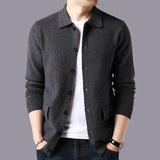 Nukty High Quality Cardigan Men Knitting Sweaterscoat Autumn Winter Casual Sweater Jackets Solid Turn Down Collar Knitted Cardigan Man