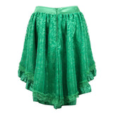 Nukty Women Gothic Floral Lace Ruffled Skirt Asymmetrical High Low Skirt Steampunk Pirate Skirts Halloween Costumes Plus Size