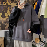 Nukty Hoodie Men Spring Autumn Fashion Harajuku Patchwork Casual Oversized Hoodies Hip Hop Sweatshirt Men's Streetwear 7 Colors