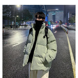 Nukty Winter Jacket Clothes Women Men of The Same Paragraph Couples Cotton Jackets Loose Stand-up Collar Warm Bread Jacket Down Coat