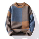 Nukty New Causal Sweater Men Warm Half Turtleneck Pullover Knitted Sweater Men Fashion Patchwork Knitting Pullovers Loose Sweaters