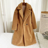 Nukty Winter Thick Warm Solid Teddy Coat Women High Street Oversized Pink Faux Lamb Fur Coat Ladies Long Faux Fur Jacket