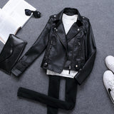 Nukty Fashion Motorcycle Jacket Women PU Leather Crop Coat High Street Hip Hop Zipper Locomotive Clothing Women's Short Jackets