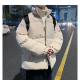 Nukty Winter Jacket Clothes Women Men of The Same Paragraph Couples Cotton Jackets Loose Stand-up Collar Warm Bread Jacket Down Coat