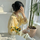 Nukty Shirts Women Office Lady Formal All-match Tunic Tops Harajuku Solid Simple Clothing Trendy Korean Daily Breathable College Sweet