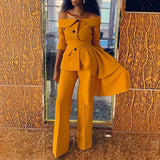 Capes And Ponchos Lapel Plaid Jacket Women's Autumn Jackets Slim Elegant Sexy Off Shoulder Winter Slack Checked Irregular Coat