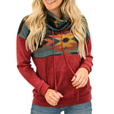 outfit ideas New Autumn and Winter Women's Sun Totem Printing Ethnic Style Turtleneck Sweater Women