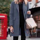 men’s fall fashion 2024 Women's New Winter Mid-Length Breasted Solid Color Suit Jacket.