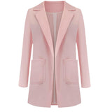 2000s fashion New Spring and Autumn Women's Long Sleeve Solid Color Pocket Cardigan Small Suit Jacket