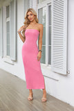 Nukty 2024 Women's Clothing Spring and Summer Side Slit Tube Top Tight Pit Dress