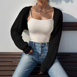 fashion outfits Sweater Coat Autumn Wear Solid Color Sweater Simple All-Match Long Sleeve Sweater for Women