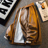 men’s outfits Men's Vintage American Retro Brown Leather Jacket Spring and Autumn Men's Workwear Jacket