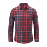 fall outfits men New Men's Plaid Shirt American Casual Loose plus Size Trendy Fashion Casual Long Sleeve Shirt Men