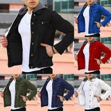 black men fashion urban Autumn Men's Fashionable Casual Hooded Jacket Men's Solid Color Top Lapel Coat Batch