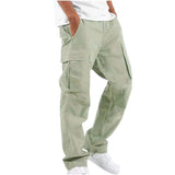 Summer Men's Overalls Drawstring Multi-Pocket Casual Trousers