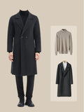 Nukty Autumn and Winter K-style Lapel Overknee Long Wool Overcoat