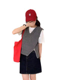masc outfits Korean Style New Style Personalized Design Side Zipper V-neck Solid Color Loose Knitted Vest Women's All-Match Knitted Vest