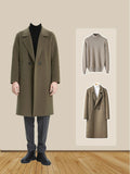 Nukty Autumn and Winter K-style Lapel Overknee Long Wool Overcoat