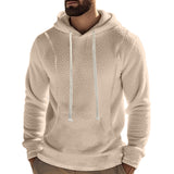 Nukty-shop American Men's Composite Polar Fleece Outdoor Long Sleeve Pullover Hooded Casual Sweater