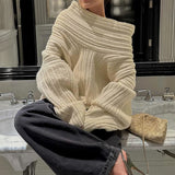 fall inspo outfits Autumn and Winter Long Sleeve Top Elegant Socialite Loose Bell Sleeve Sweater Women's Clothing