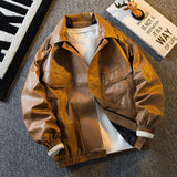 men’s outfits Men's Vintage American Retro Brown Leather Jacket Spring and Autumn Men's Workwear Jacket