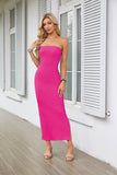Nukty 2024 Women's Clothing Spring and Summer Side Slit Tube Top Tight Pit Dress