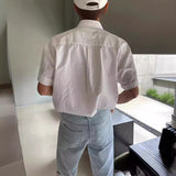 man outfit Short-Sleeved Shirt Men's Summer Ins Fashion Brand Solid Color Design High-Grade Casual Loose Shirt All-Matching Coat