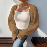 fashion outfits Sweater Coat Autumn Wear Solid Color Sweater Simple All-Match Long Sleeve Sweater for Women