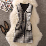 barn jacket outfits Vest Women's Clothing Autumn and Winter New Chanel Style Vest Internet Celebrity Fashion Age-Reducing Bottoming Shirt Two-Piece Suit for Women