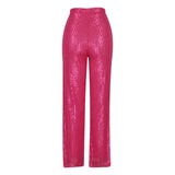 Women's High Waist Fashion Casual Pants EBay Sequins Loose Draping Wide Leg Pants Summer Women's