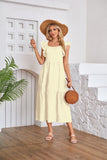 Nukty Women's Clothing Flying Sleeve Square Neck Off-shoulder Pleated Hem Dress