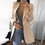 2000s fashion New Spring and Autumn Women's Long Sleeve Solid Color Pocket Cardigan Small Suit Jacket