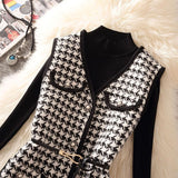 barn jacket outfits Vest Women's Clothing Autumn and Winter New Chanel Style Vest Internet Celebrity Fashion Age-Reducing Bottoming Shirt Two-Piece Suit for Women
