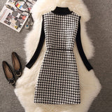 barn jacket outfits Vest Women's Clothing Autumn and Winter New Chanel Style Vest Internet Celebrity Fashion Age-Reducing Bottoming Shirt Two-Piece Suit for Women