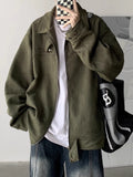 Nukty Fashion High Street Hiphop Autumn and Winter Lapel Suede