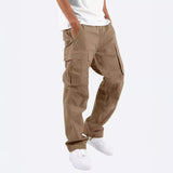 Summer Men's Overalls Drawstring Multi-Pocket Casual Trousers