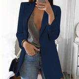2000s fashion New Spring and Autumn Women's Long Sleeve Solid Color Pocket Cardigan Small Suit Jacket