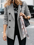 Summer New Women's Suit Jacket Temu Solid Color Long Sleeve Double Row Button Women's Cardigan