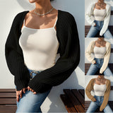 fashion outfits Sweater Coat Autumn Wear Solid Color Sweater Simple All-Match Long Sleeve Sweater for Women