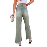 fall outfits women Southeast Asian Women's Ripped Jeans Women's Straight Loose Jeans Women