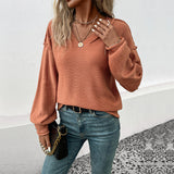 fall outfits women Popular Autumn and Winter Multi-Color Fashion Women's Long Sleeve Solid Color Sweater