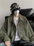 Nukty Fashion High Street Hiphop Autumn and Winter Lapel Suede