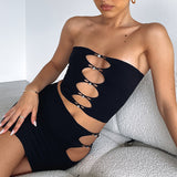 discover style ideas Women's Solid Color Chest Hollow Sexy Hot Girl Suit