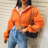 Nukty Autumn Baseball Fall Fashion Jackets For Women Zip Up Orange Crop Top Jackets Coats Streetwear Varsity Bomber Jacket