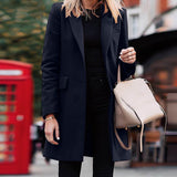 men’s fall fashion 2024 Women's New Winter Mid-Length Breasted Solid Color Suit Jacket.