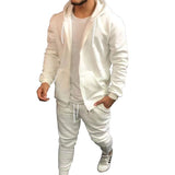 Autumn and Winter Sports Men's Solid Color Fashion Casual Suit Hooded Cardigan Jacket Solid Color