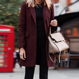 men’s fall fashion 2024 Women's New Winter Clothing Mid-Length Breasted Solid Color Small Suit
